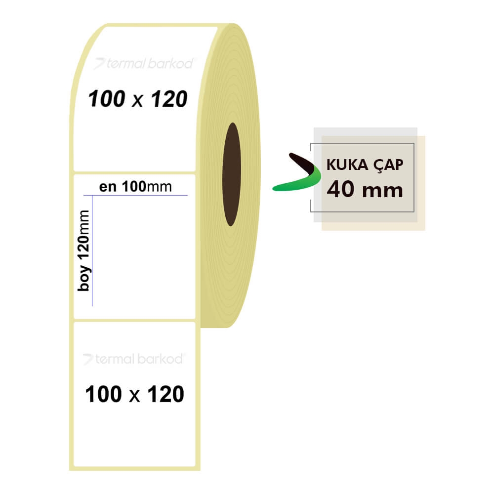 100mm x 120mm Kuşe Etiket