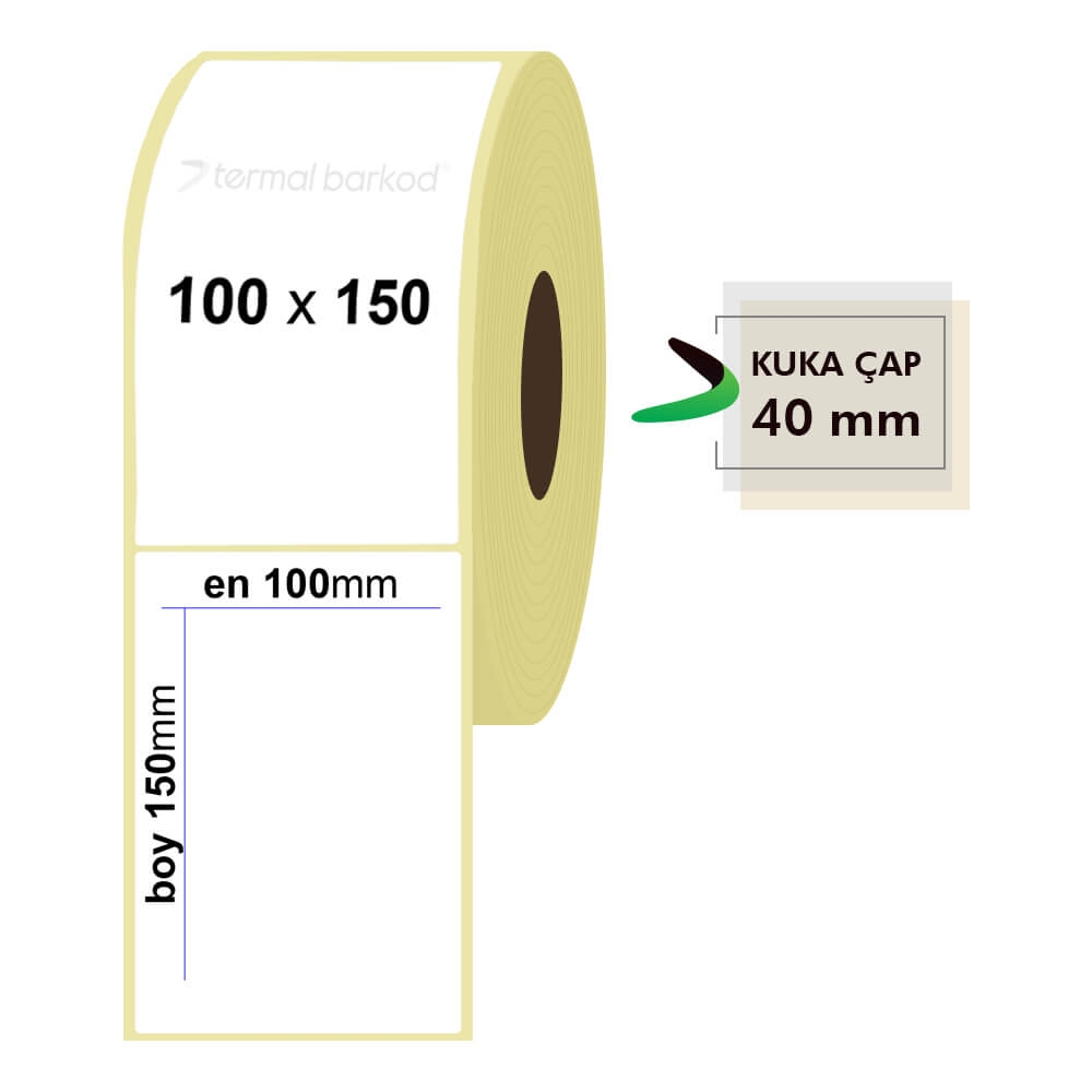 100mm x 150mm Kuşe Etiket