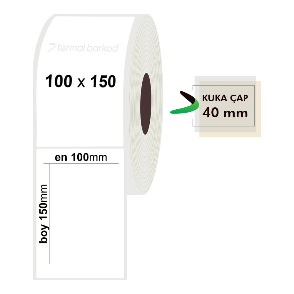100mm x 150mm Opak Etiket