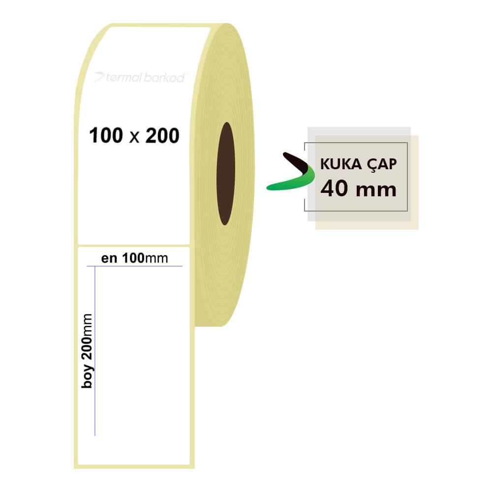 100mm x 200mm Kuşe Etiket