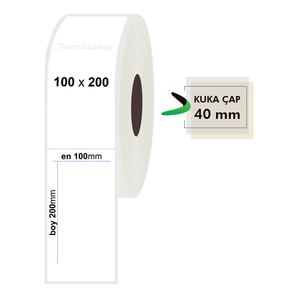 100mm x 200mm Pp Opak Etiket