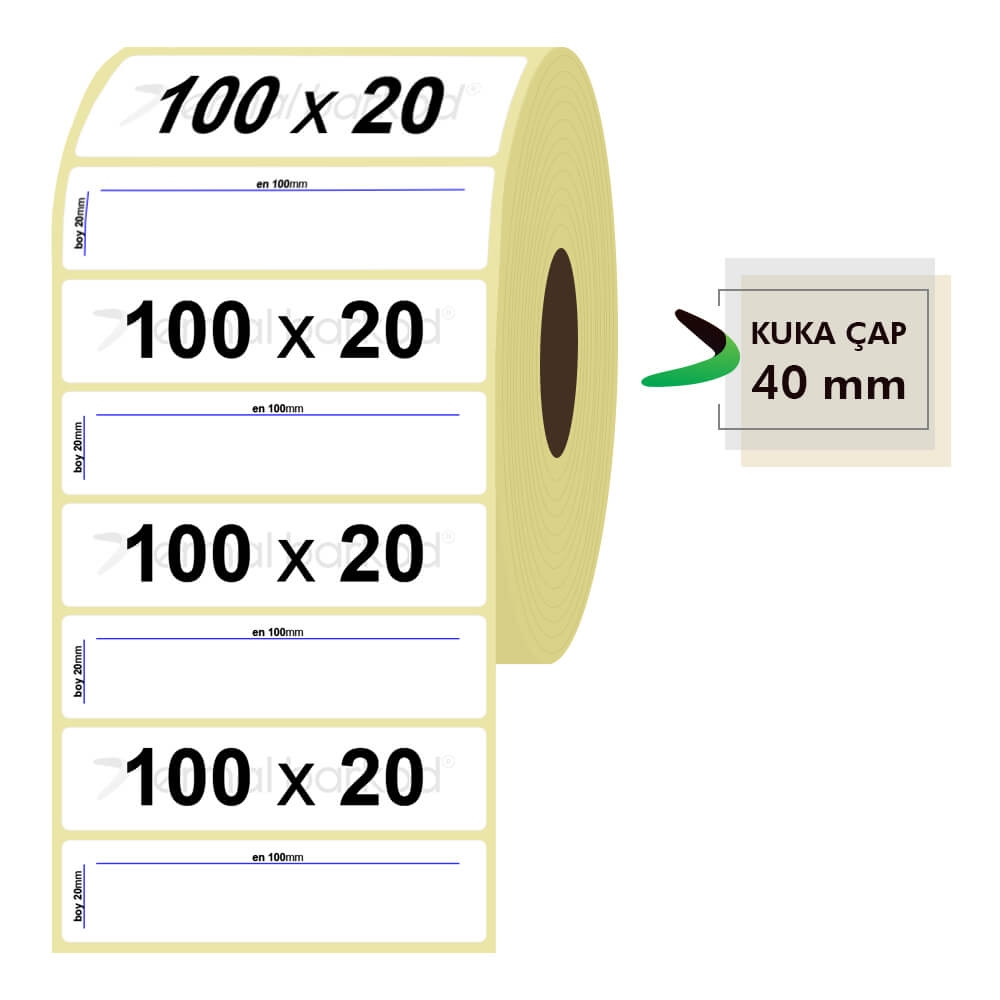 100mm x 20mm Termal Etiket (Sticker)