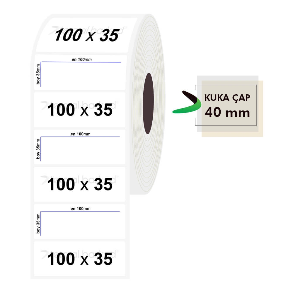 100mm x 35mm PP Şeffaf Etiket