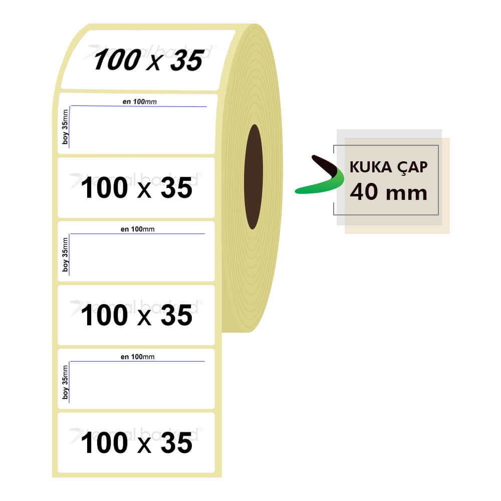 100mm x 35mm Vellum Etiket