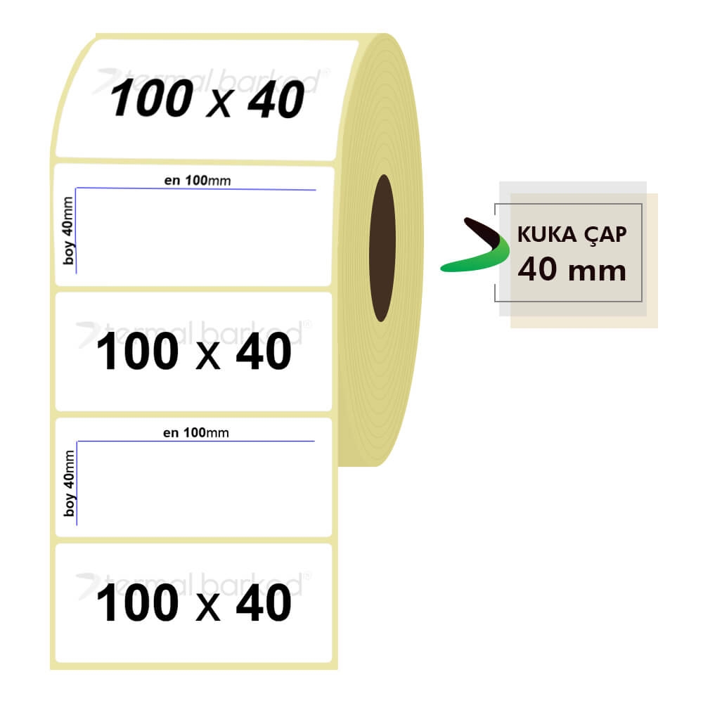 100mm x 40mm Lamine Termal Etiket