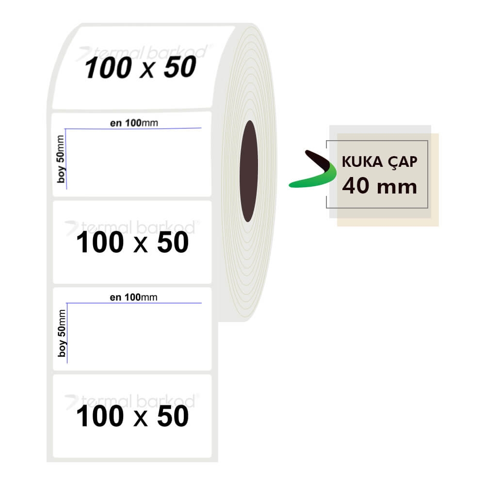 100mm x 50mm Opak Etiket