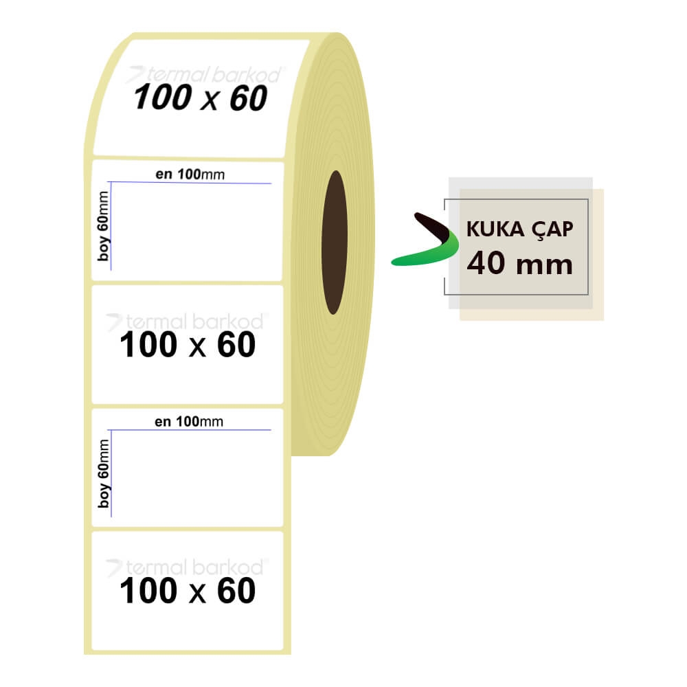 100mm x 60mm Kuşe Etiket