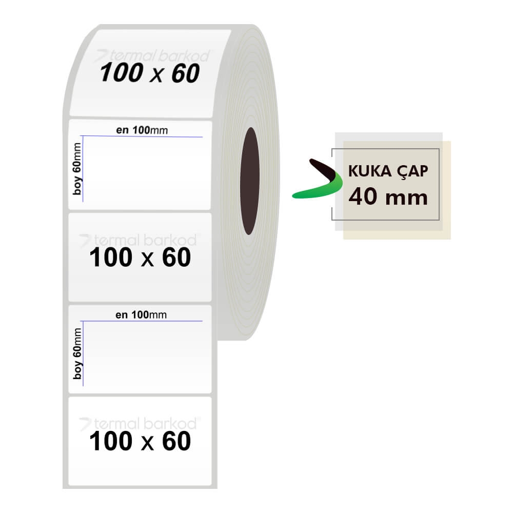 100mm x 60mm Silvermat Etiket