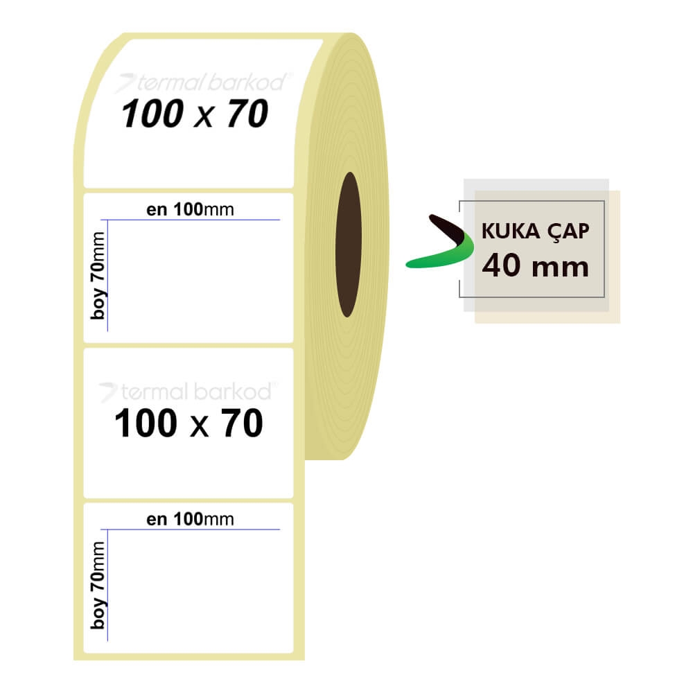 100mm x 70mm Kuşe Etiket