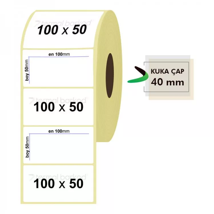 100mmx50mm Kuşe Etiket
