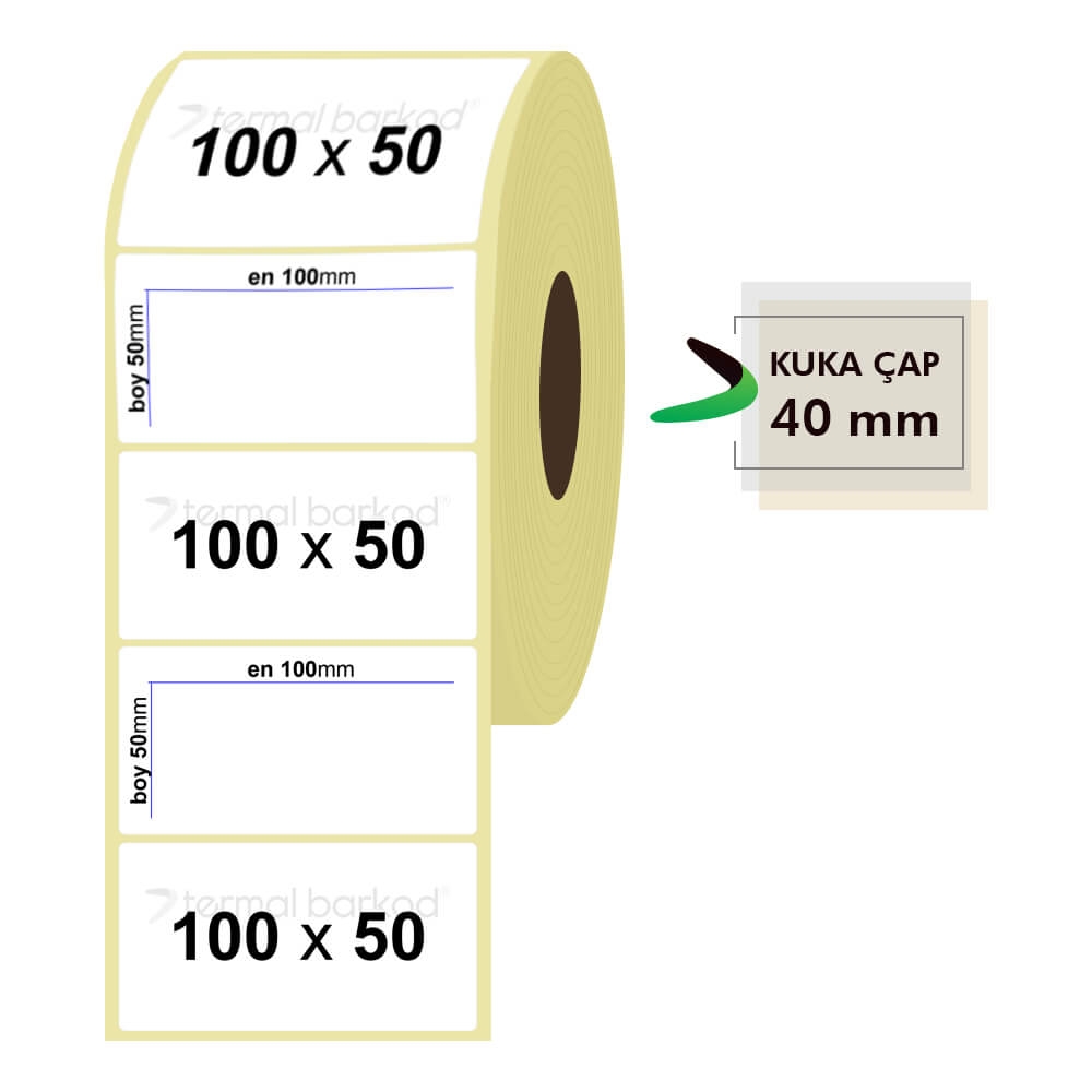 100mmx50mm Lamine Termal Etiket