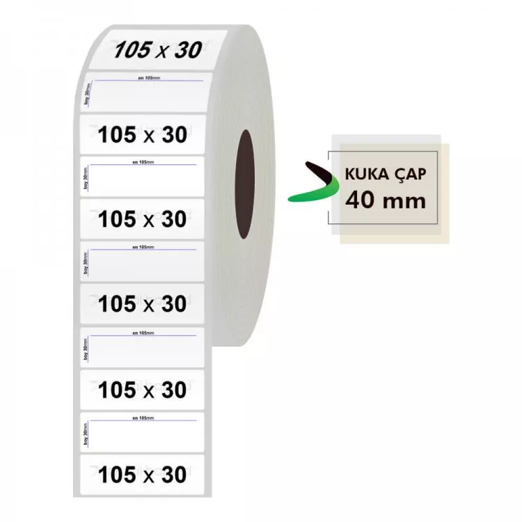 105mm x 30mm Silvermat Etiket