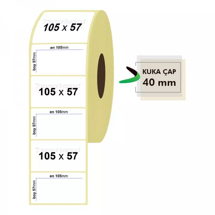 105mm x 57mm Kuşe Etiket