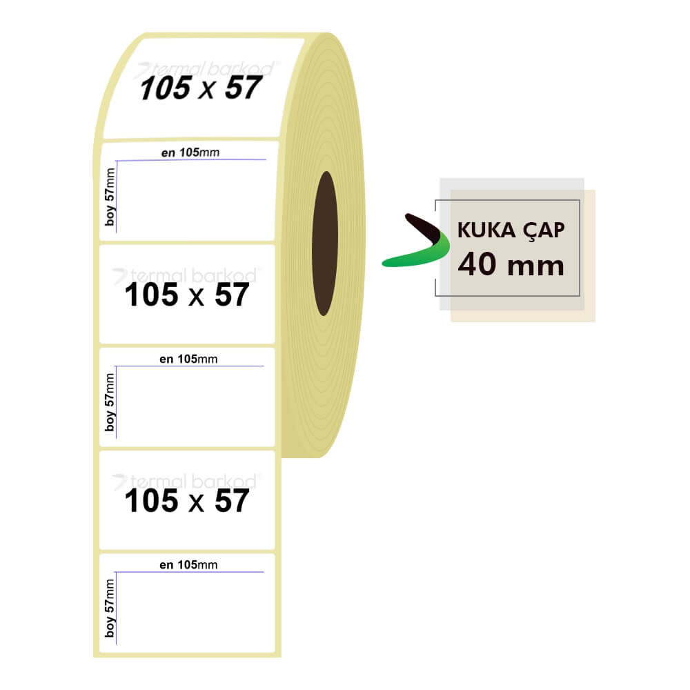 105mm x 57mm Lamine Termal Etiket