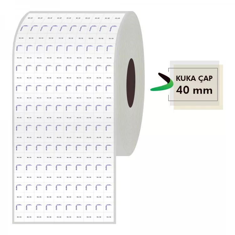 10mm x 10mm 10'lu Bitişik Silvermat Etiket (Sticker)