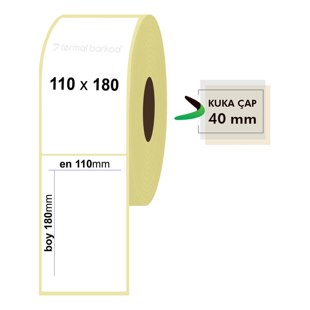 110mm x 180mm Kuşe Etiket