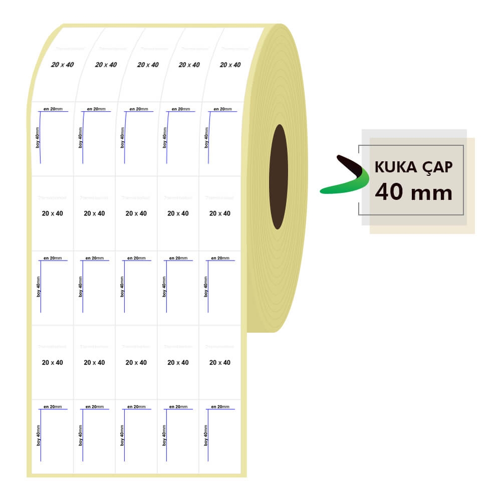 20mm x 40mm 5li Bitişik Vellum Etiket