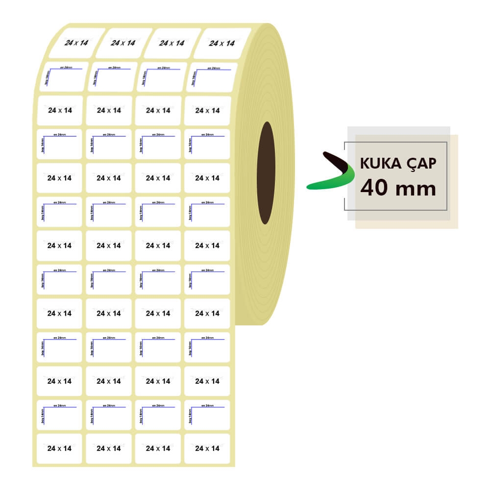 24mm x 14mm 4lü Termal Etiket
