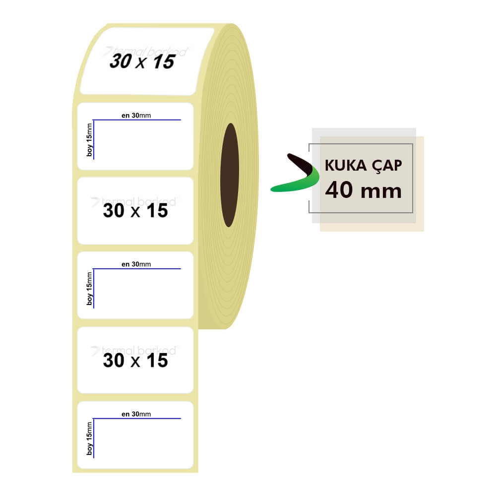 30mm x 15mm Kuşe Etiket