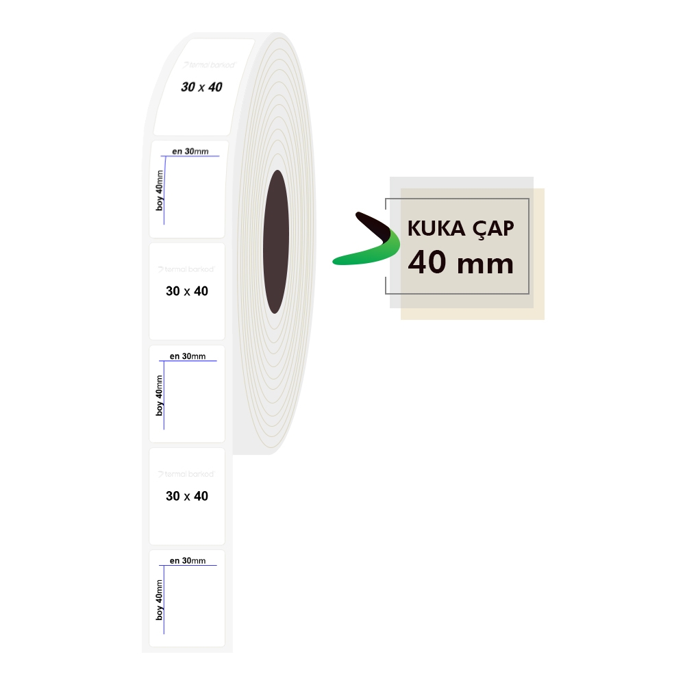 30mm x 40mm PP Şeffaf Etiket (Sticker)