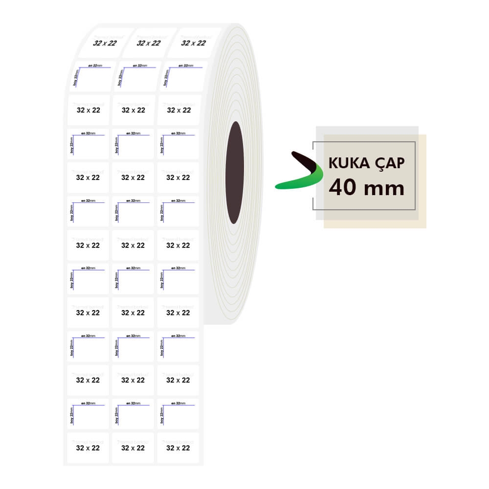 32mm x 22mm 3lü PP Şeffaf Etiket