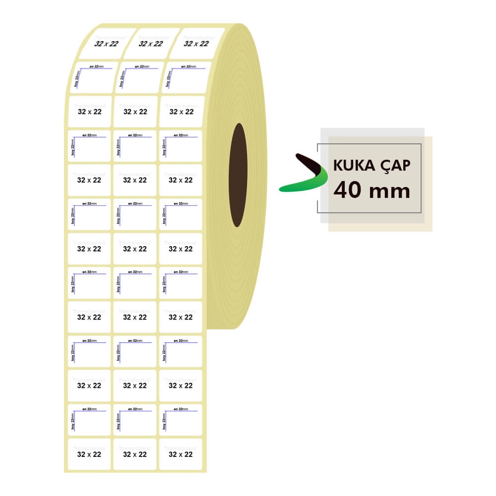 32mm x 22mm 3lü Vellum Etiket