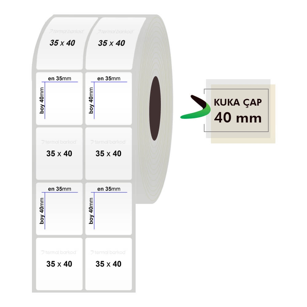35mm x 40mm 2'li Silvermat Etiket