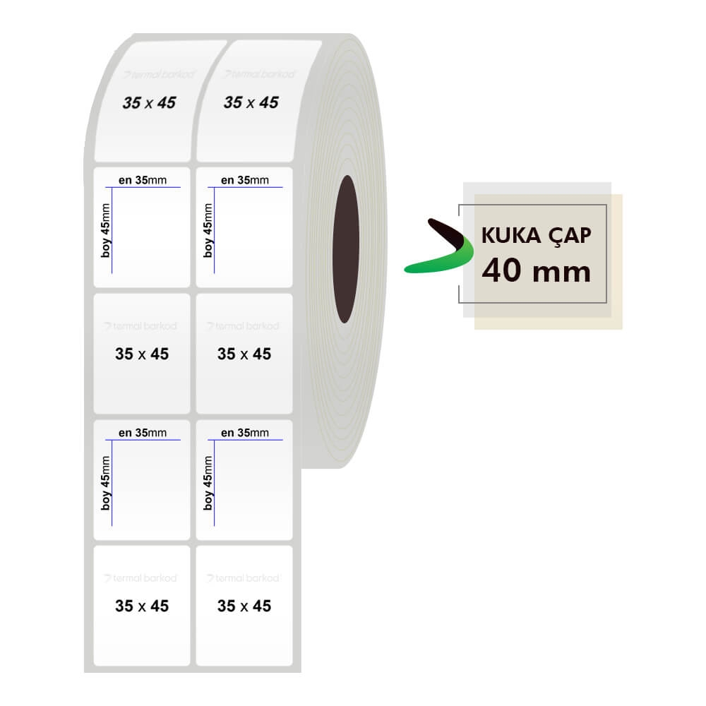 35mm x 45mm 2'li Silvermat Etiket