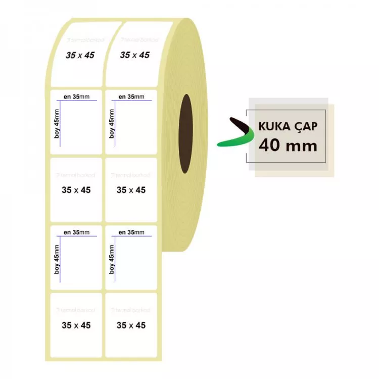 35mm x 45mm 2'li Vellum Etiket