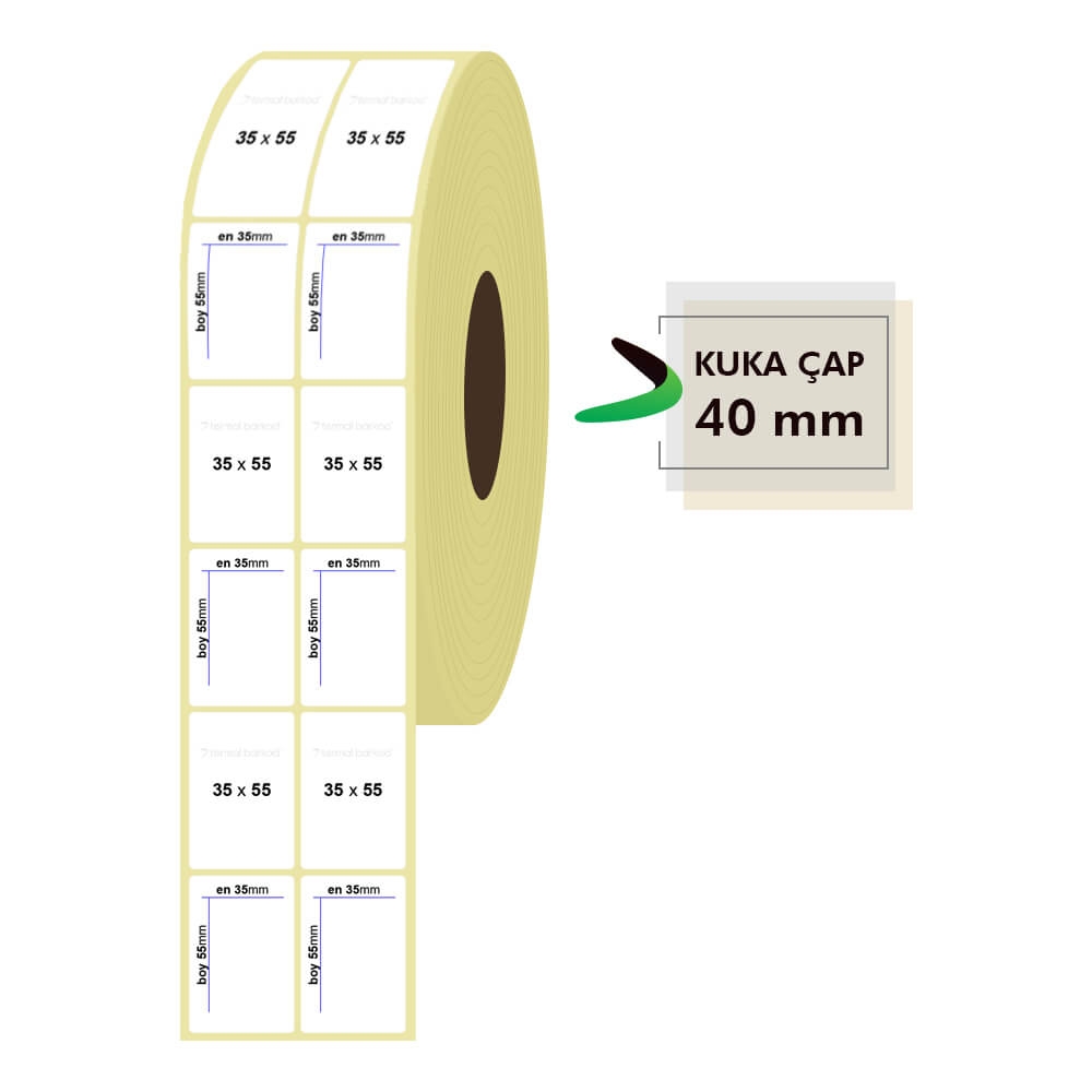 35mm x 55mm 2li Vellum Etiket