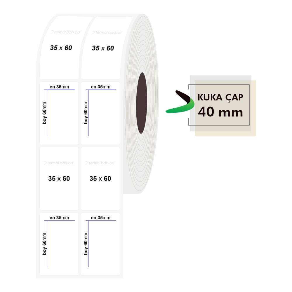 35mm x 60mm 2'li Şeffaf Etiket