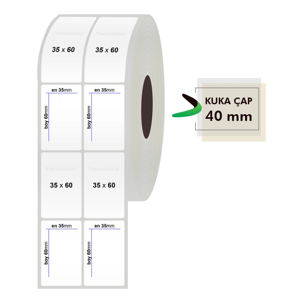 35mm x 60mm 2'li Silvermat Etiket