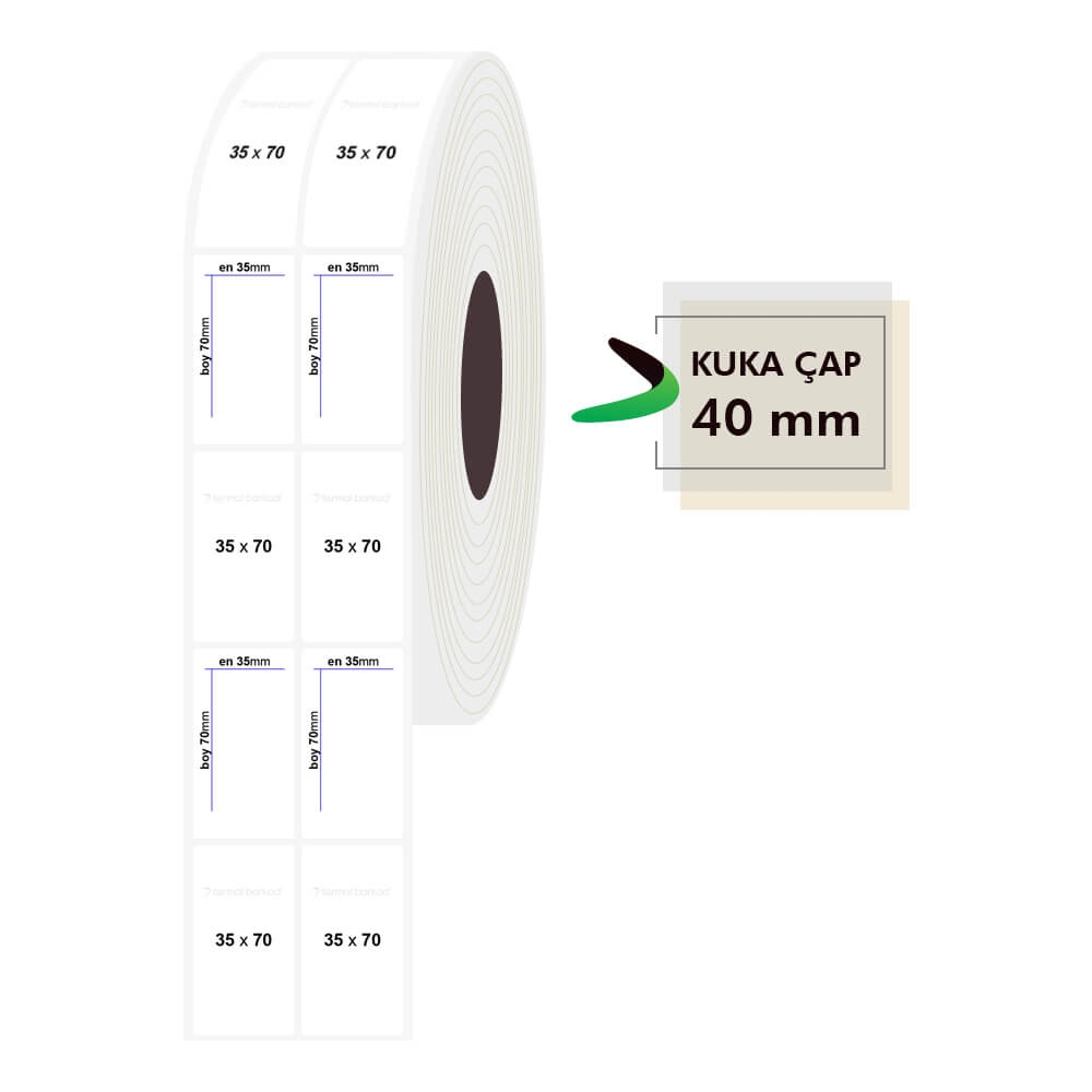 35mm x 70mm 2li PP Şeffaf Etiket