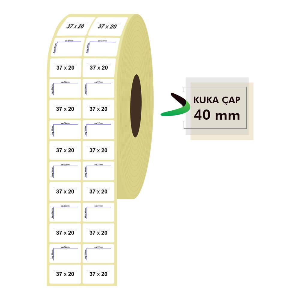 37mm x 20mm 2'li Kuşe Etiket