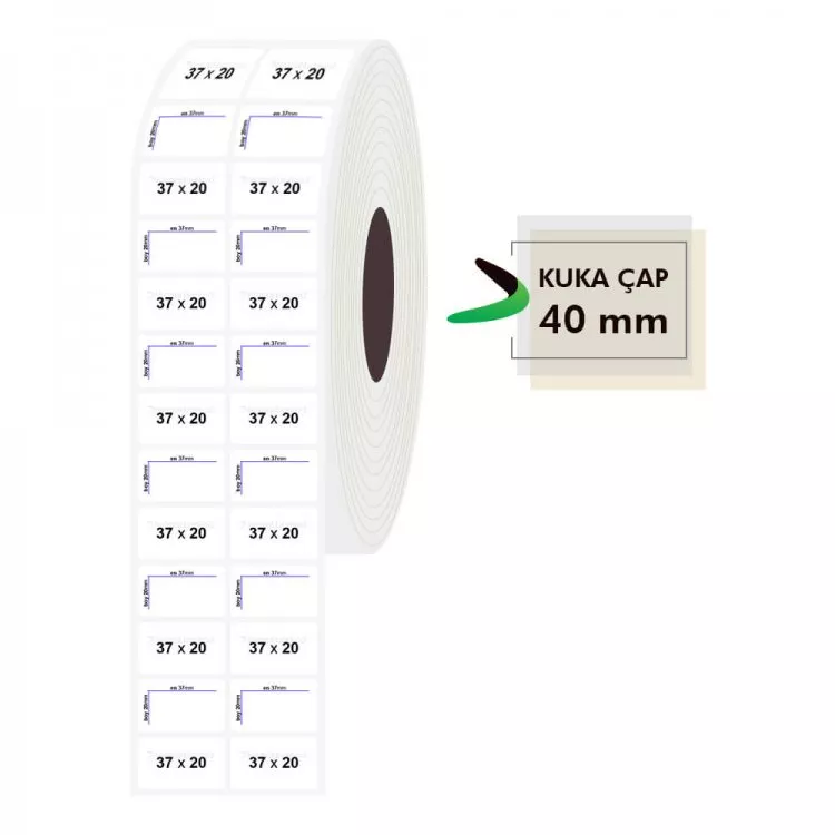 37mm x 20mm 2li PP Şeffaf Etiket