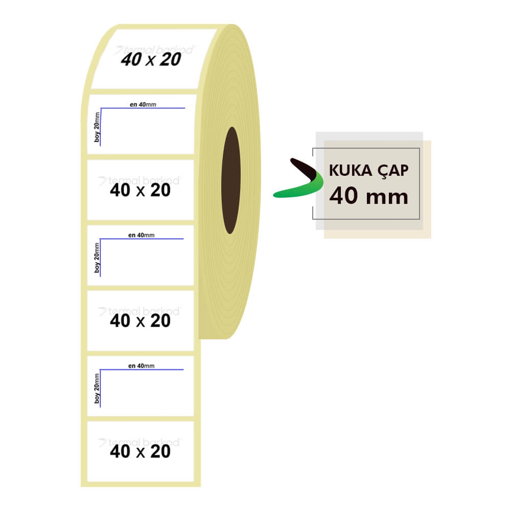 40mm x 20mm Termal Etiket