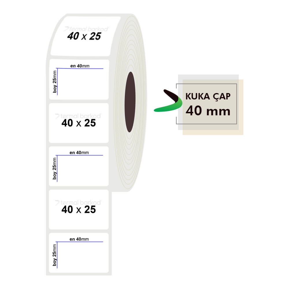 40mm x 25mm Opak Etiket