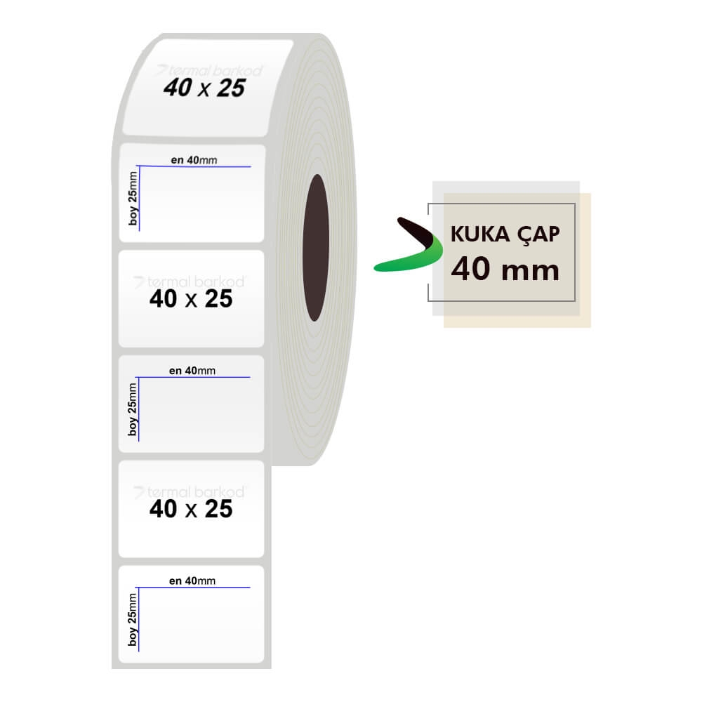 40mm x 25mm Silvermat Etiket