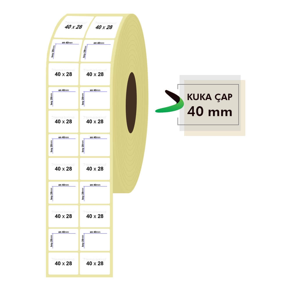 40mm x 28mm 2li Vellum Etiket