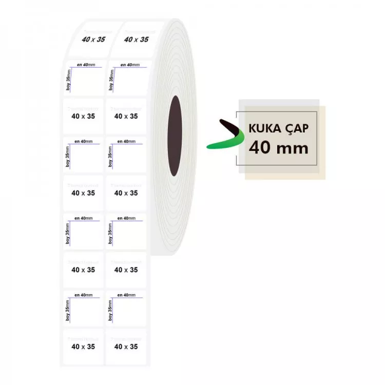 40mm x 35mm 2li PP Şeffaf Etiket