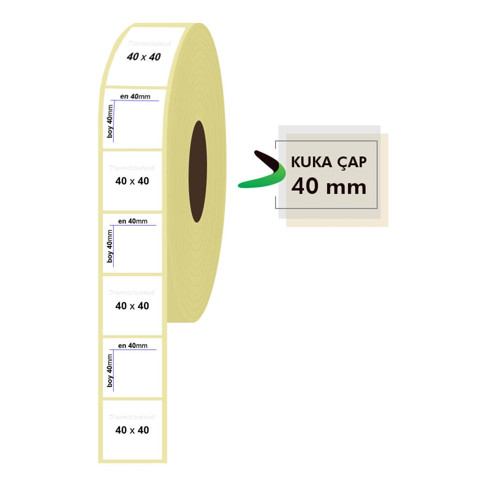 40mm x 40mm Lamine Termal Etiket