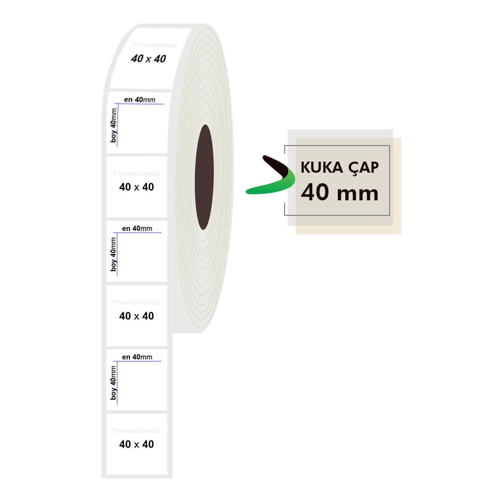 40mm x 40mm Pp Opak Etiket