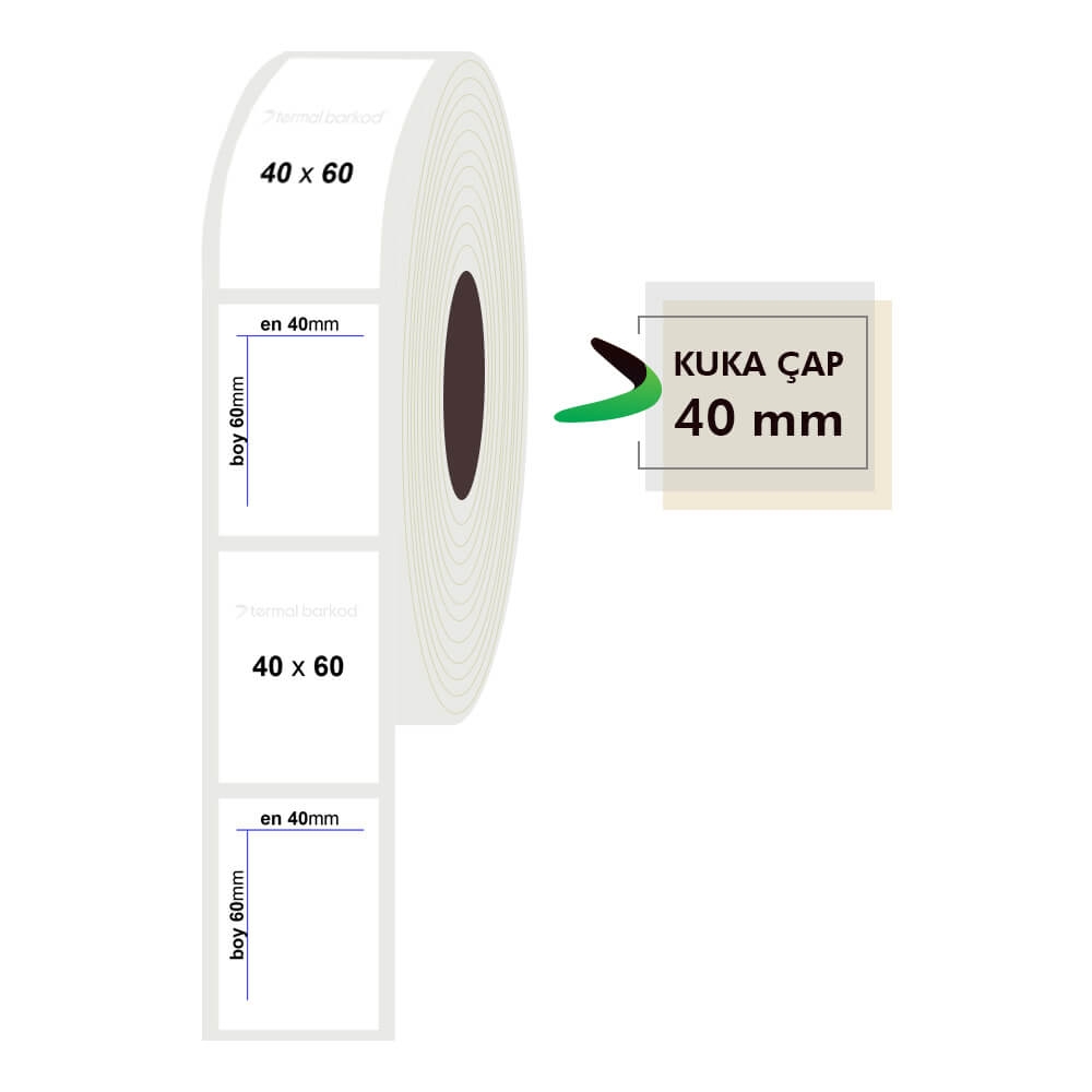 40mm x 60mm Opak Etiket