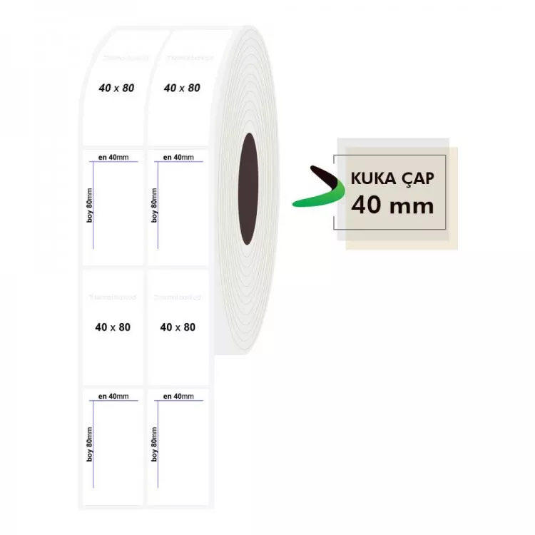 40mm x 80mm 2li PP Şeffaf Etiket