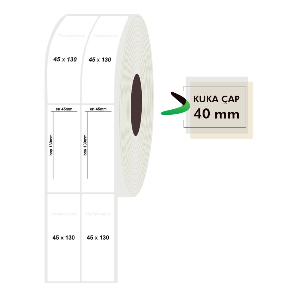 45mm x 130mm 2li PP Opak Etiket