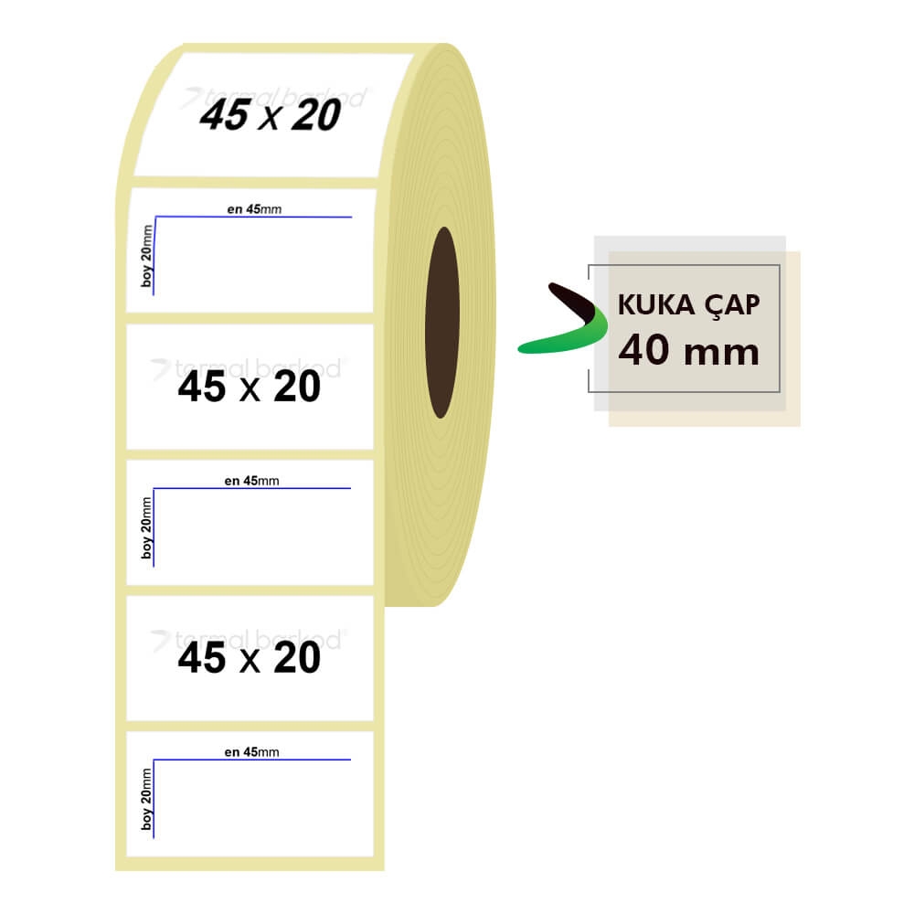 45mm x 20mm Kuşe Etiket