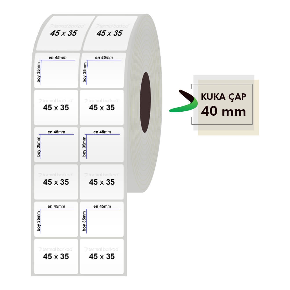 45mm x 35mm 2li Silvermat Etiket