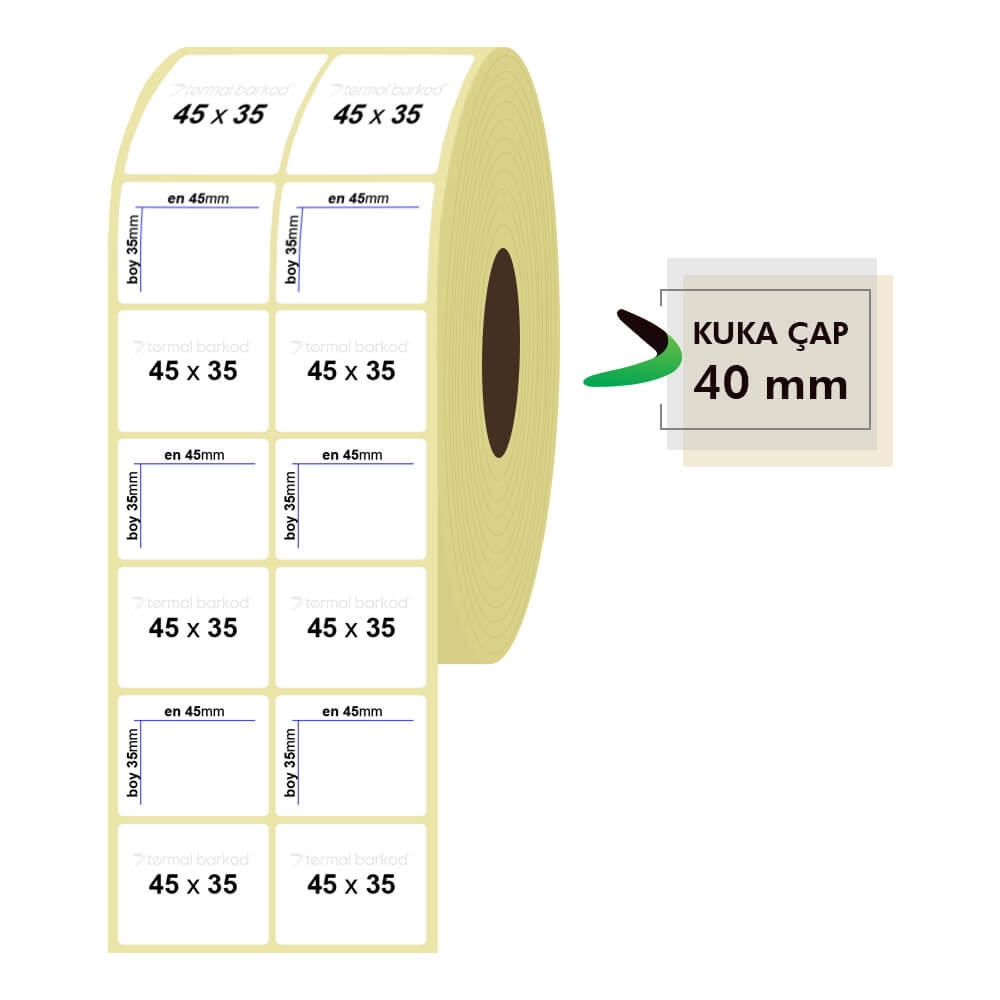 45mm x 35mm 2li Termal Etiket
