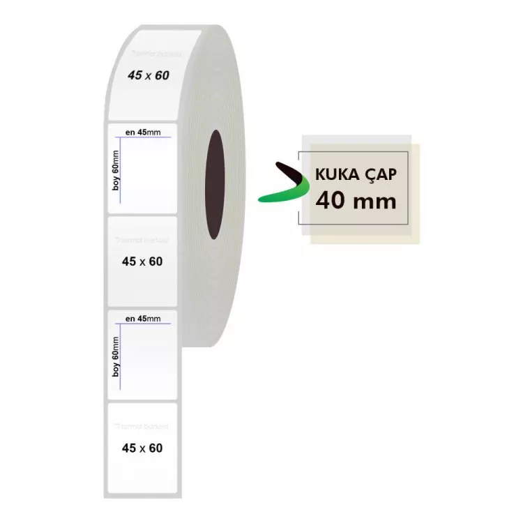 45mm x 60mm Silvermat Etiket