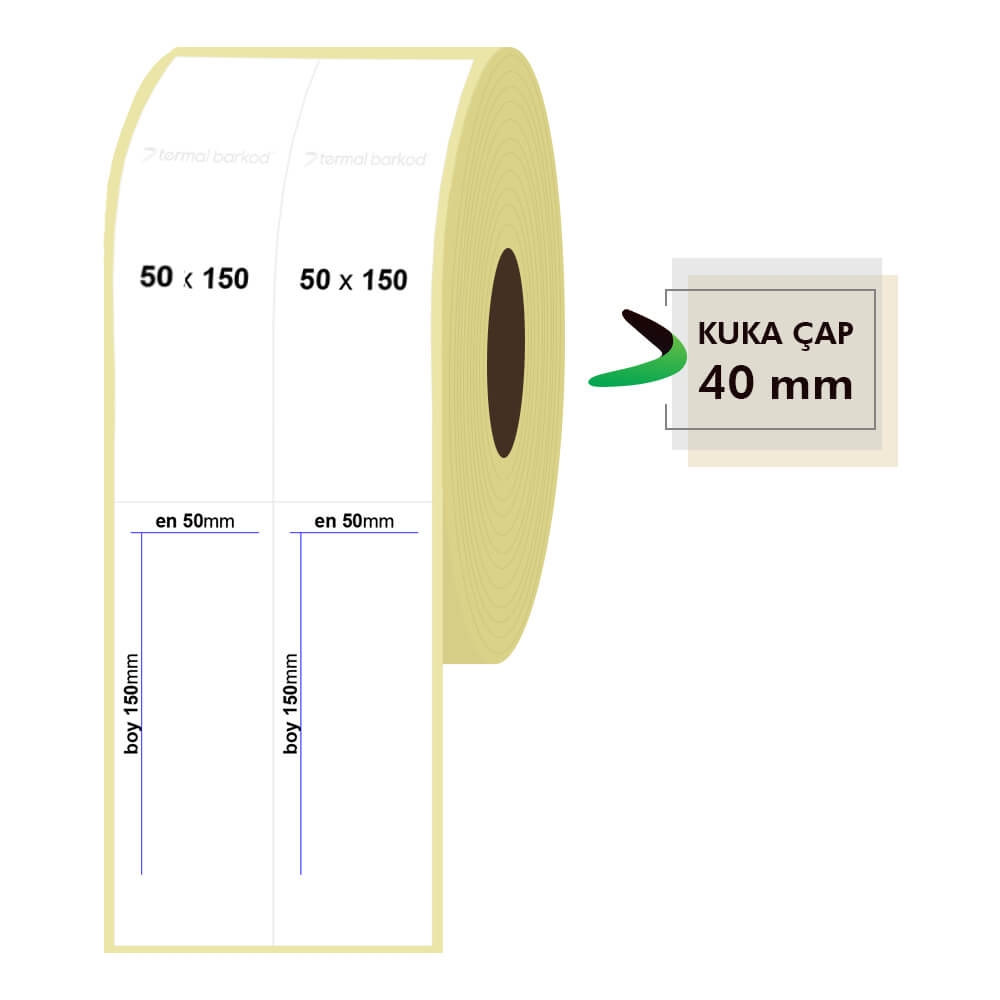 50mm x 150mm 2li Bitişik Vellum Etiket